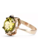 Ring Vintage craft Yellow Peridot Original Vintage 14K Rose Gold vrc206r